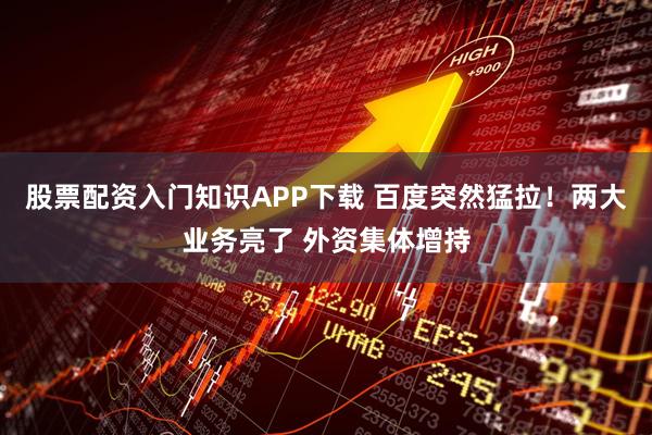 股票配资入门知识APP下载 百度突然猛拉！两大业务亮了 外资集体增持